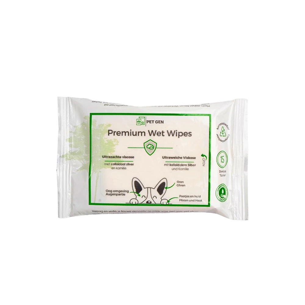 TraumaPet Premium Wet Wipes - 15 wipes