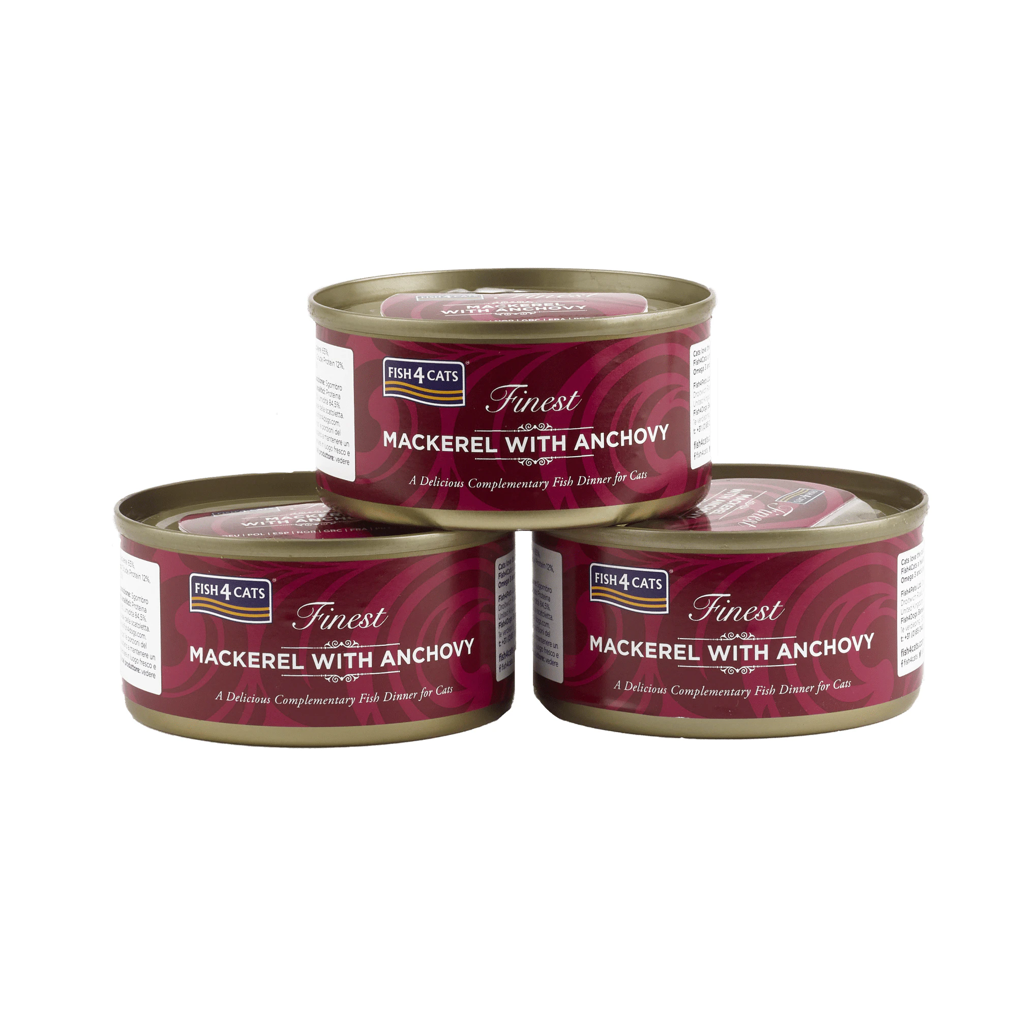 Fish4Cats Finest Adult Cat - Makrel med Ansjoser - 10 x 70 g
