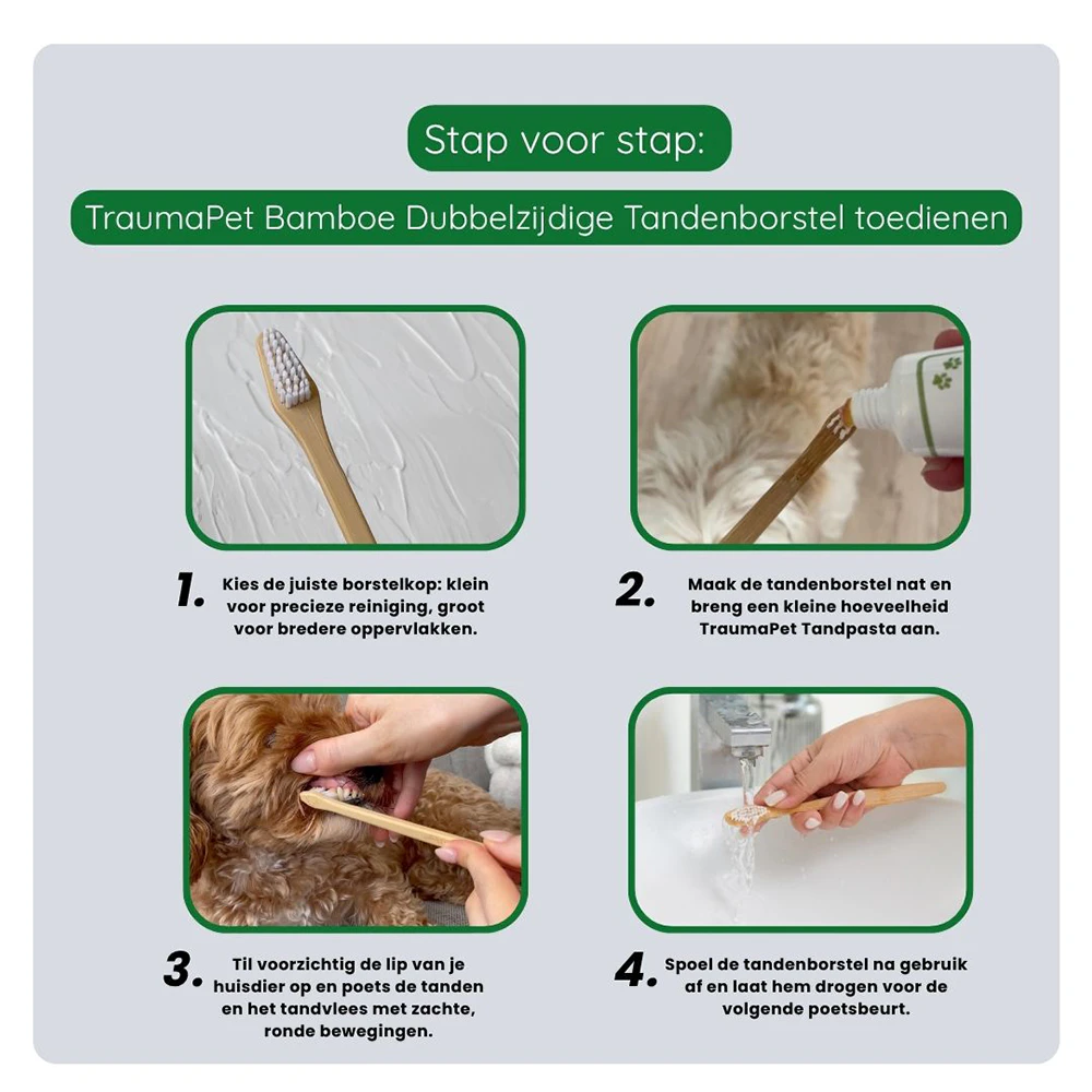 TraumaPet Bamboo Dubbel-zijdige Tandenborstel