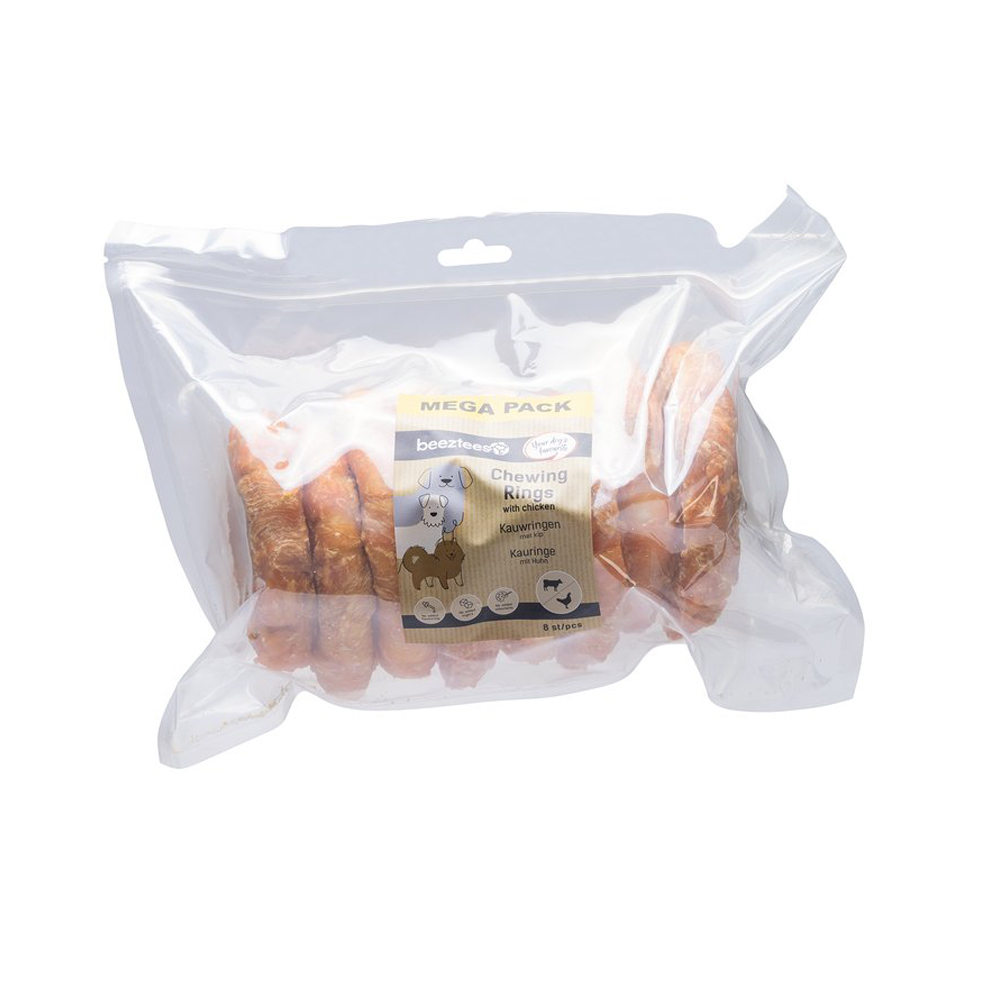 Beeztees Kauring mit Huhn - 12,5 cm - 8 Stück