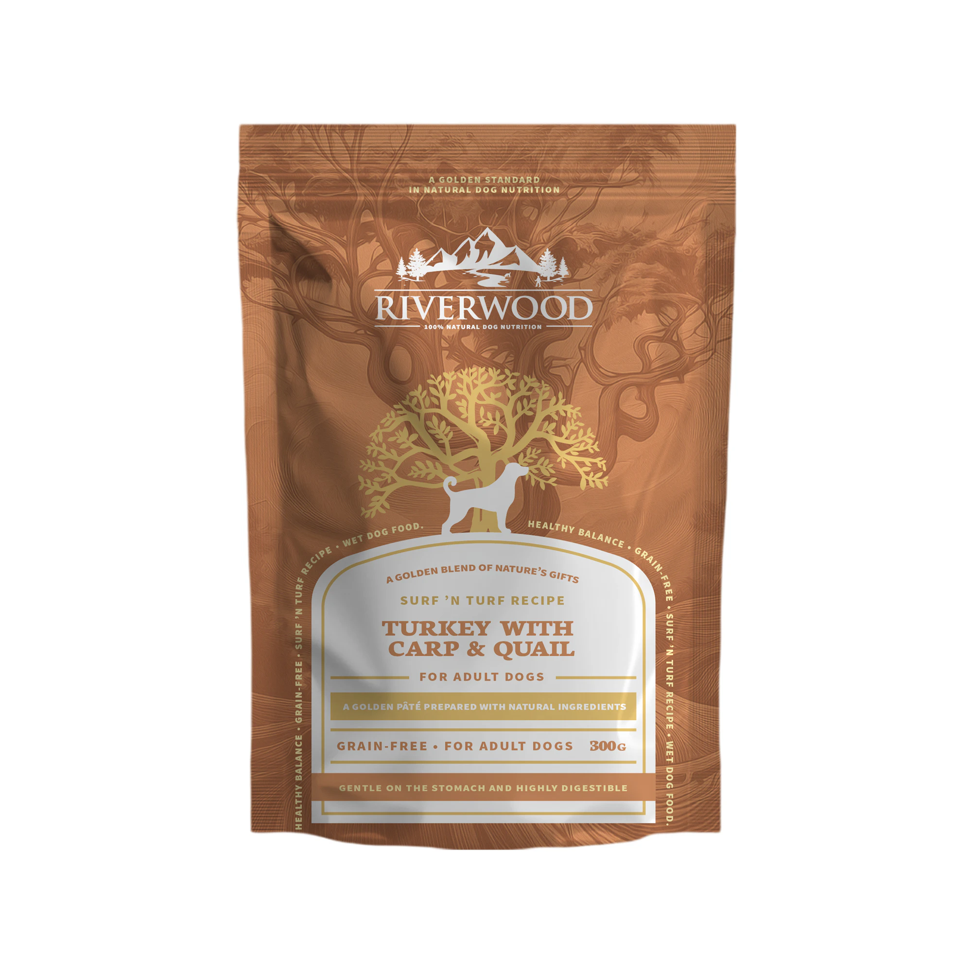 Riverwood Surf 'n Turf Adult Dog - Turkey with Quail & Carp - 12 x 300 g