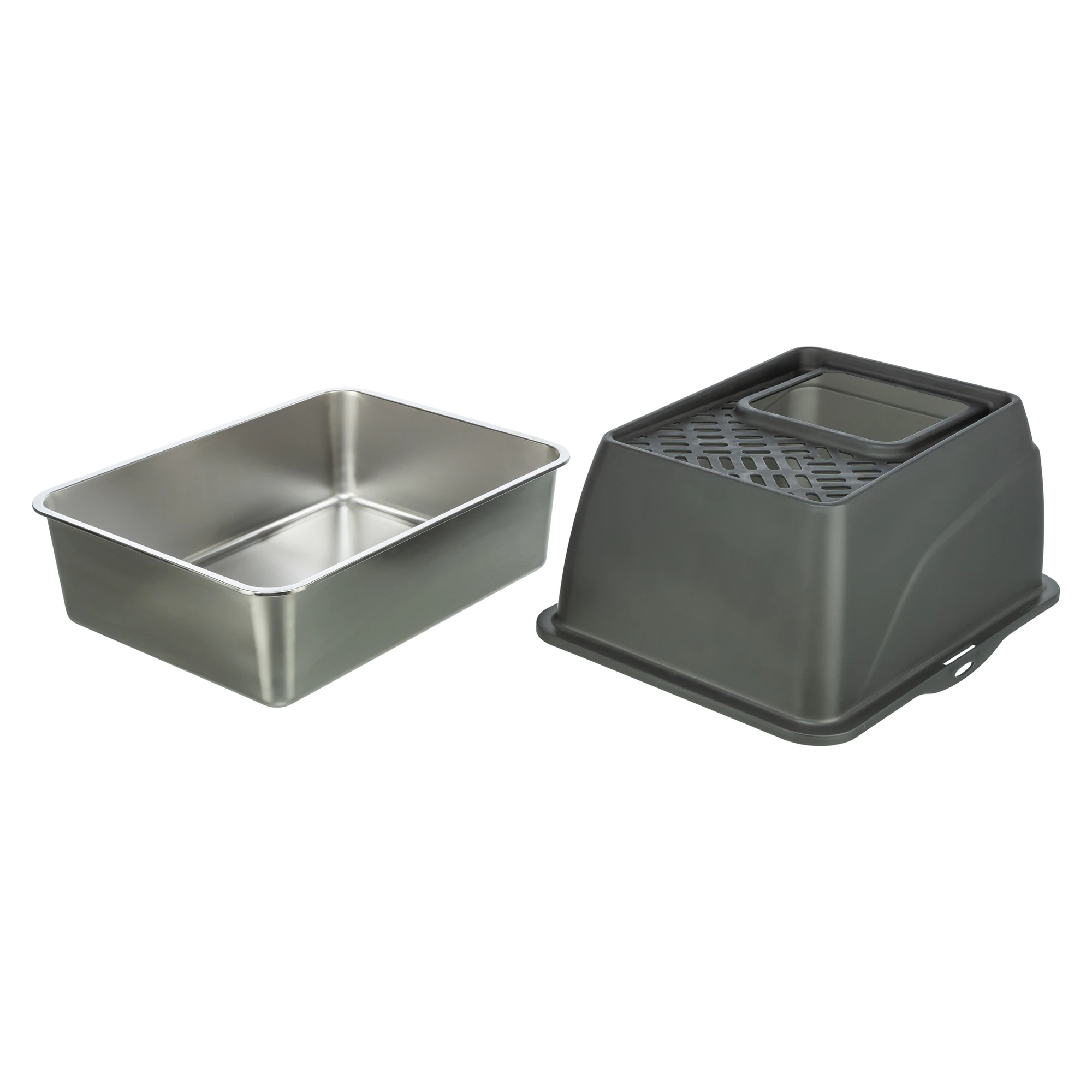 Trixie Edelstahl Katzentoilette Niro Hop-In