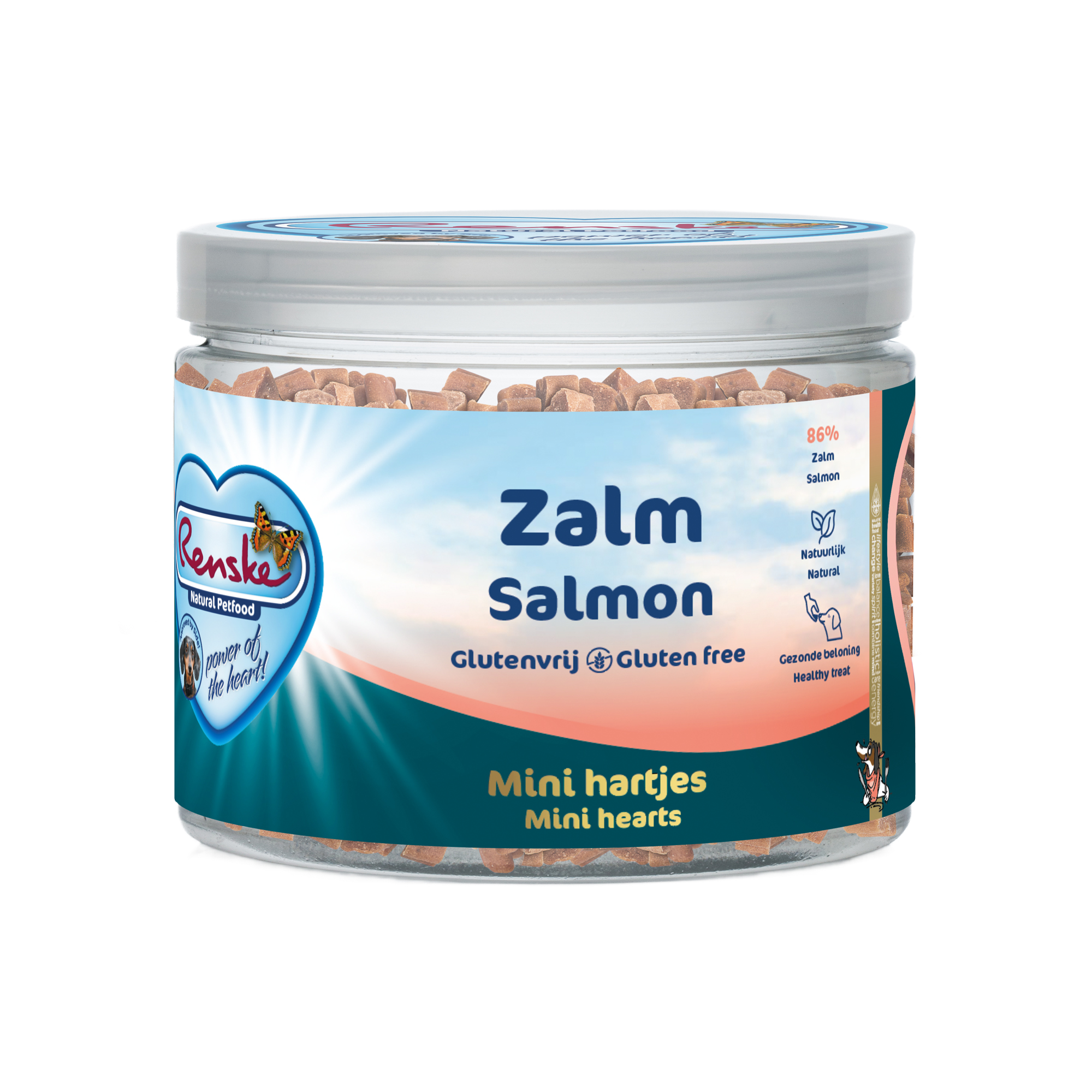 Renske Gezonde Beloning Mini Hartjes - Zalm - 100 g