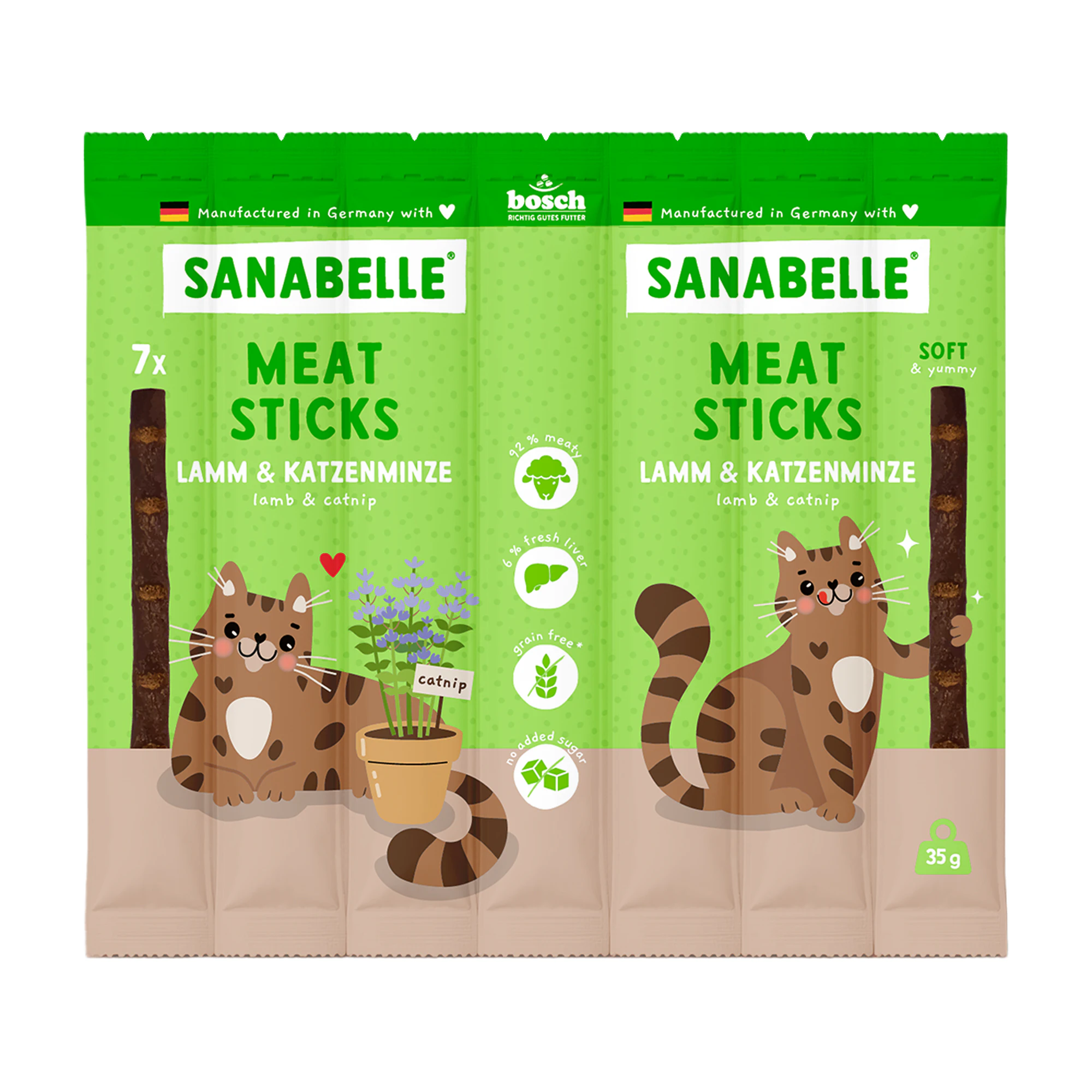 Sanabelle Meat Sticks - Lam & Kattenkruid - 35 g