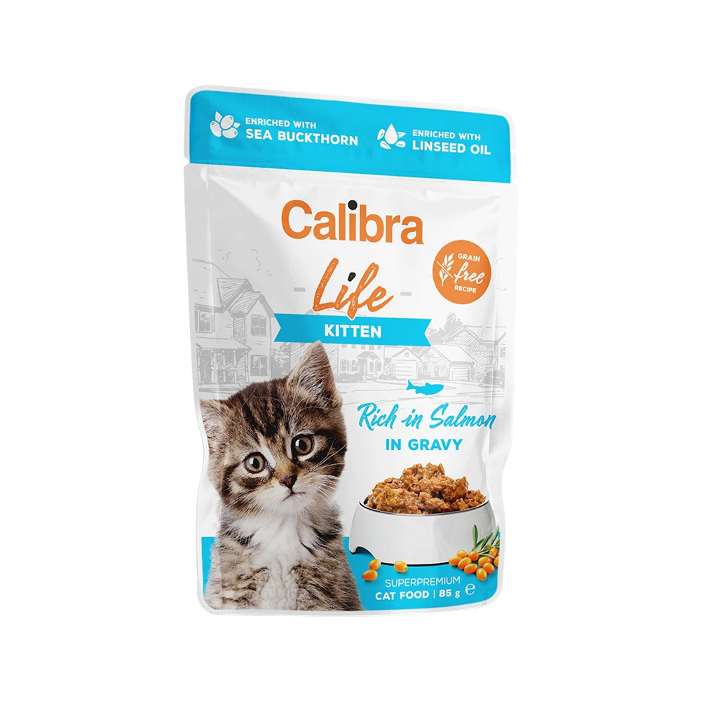 Calibra Cat Life Kitten Natvoer - Zalm - 28 x 85 g