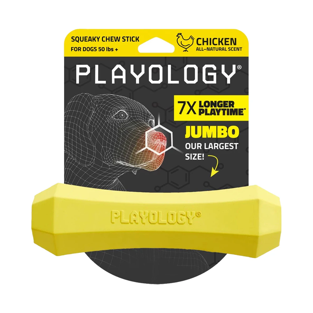 Playology Squeaky Chew Stick - Large - Huhn