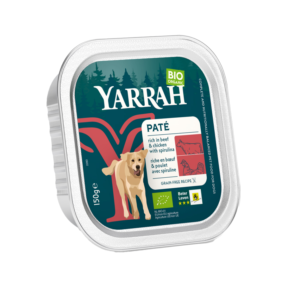 Yarrah - Bio Natvoer Kuipje Paté met Rund en Kip