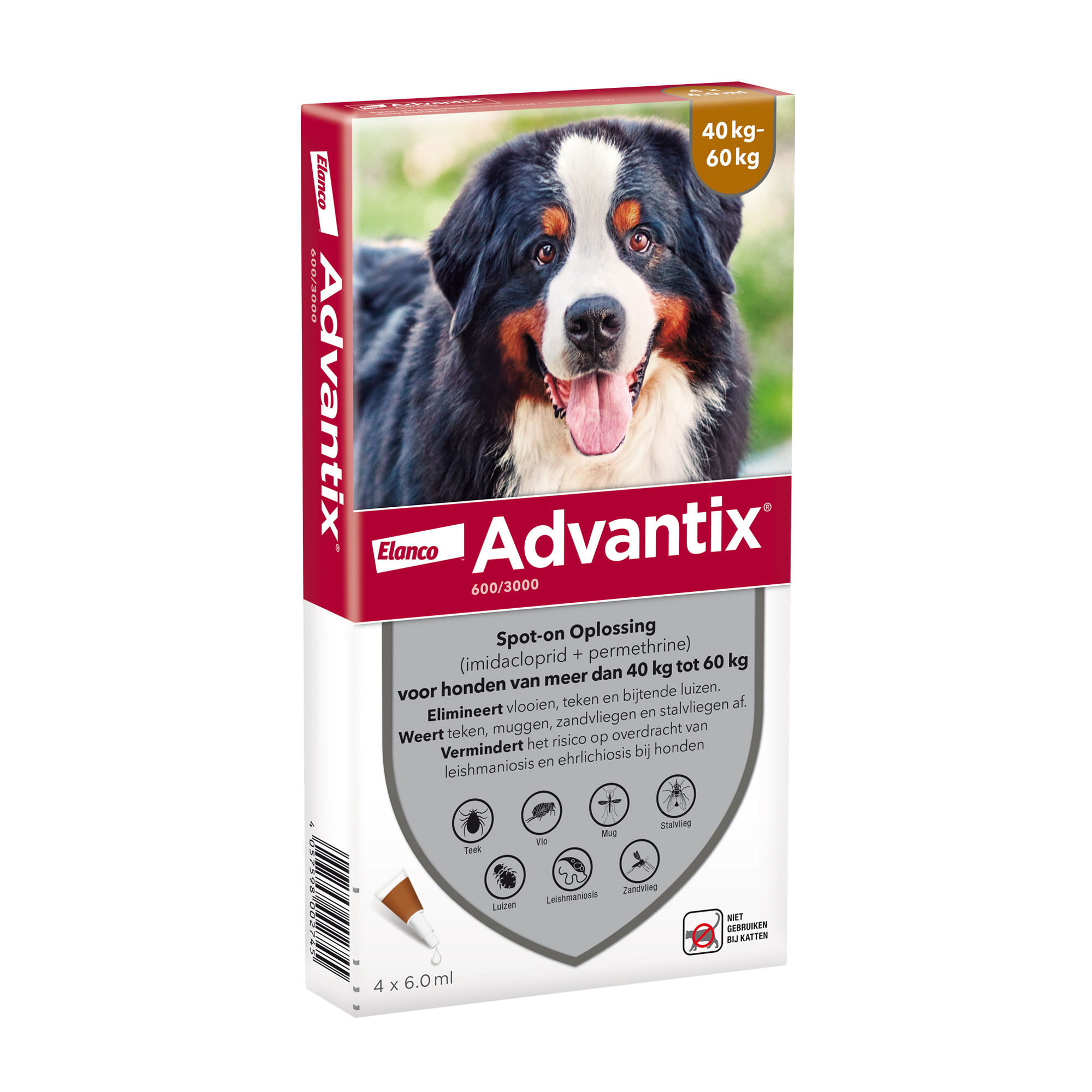 Advantix 600/3000 - 40 a 60 kg - 4 pipetas