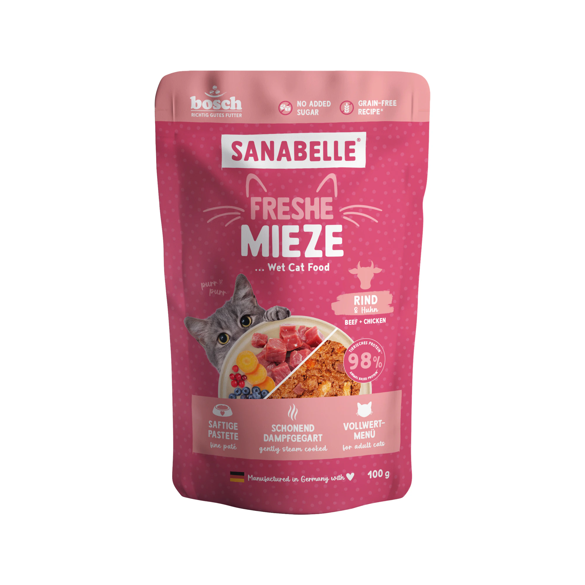 Sanabelle Freshe Mieze mokra karma - Wołowina & Kurczak - 10 x 100 g