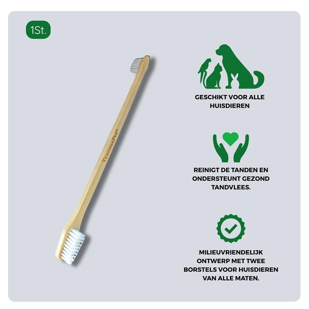 TraumaPet Bamboo Dubbel-zijdige Tandenborstel
