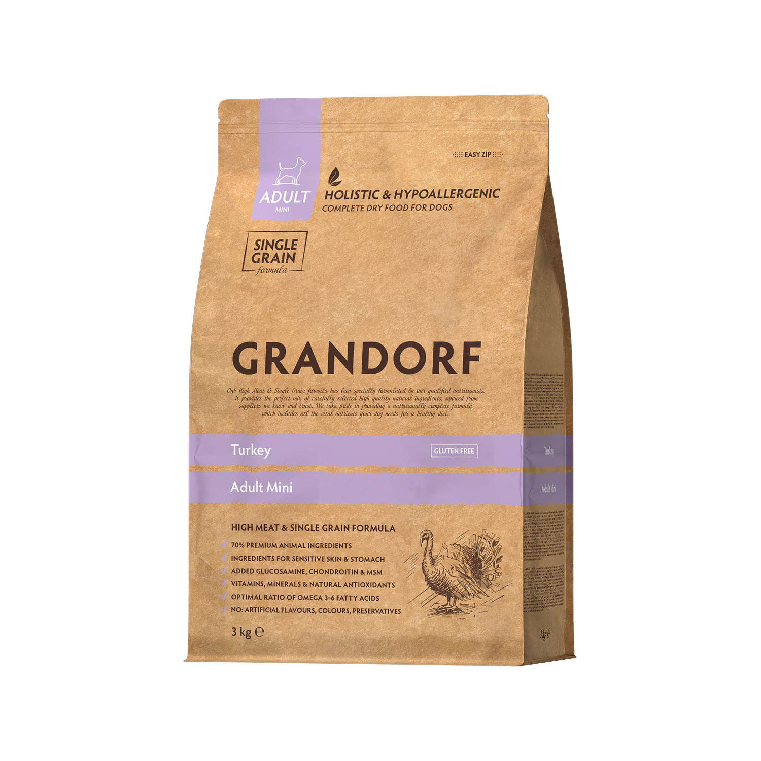 Grandorf Mini Breeds Adult - Pute - Hundefutter
