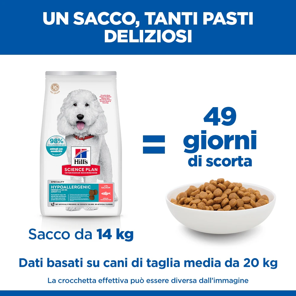 Hill's Science Plan Hypoallergenic Adult Medium Cibo per Cani - Salmone