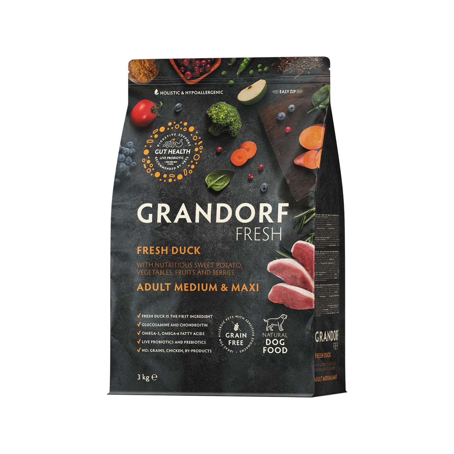 Grandorf Fresh Medium & Maxi Breeds Adult - Ente - 3 kg