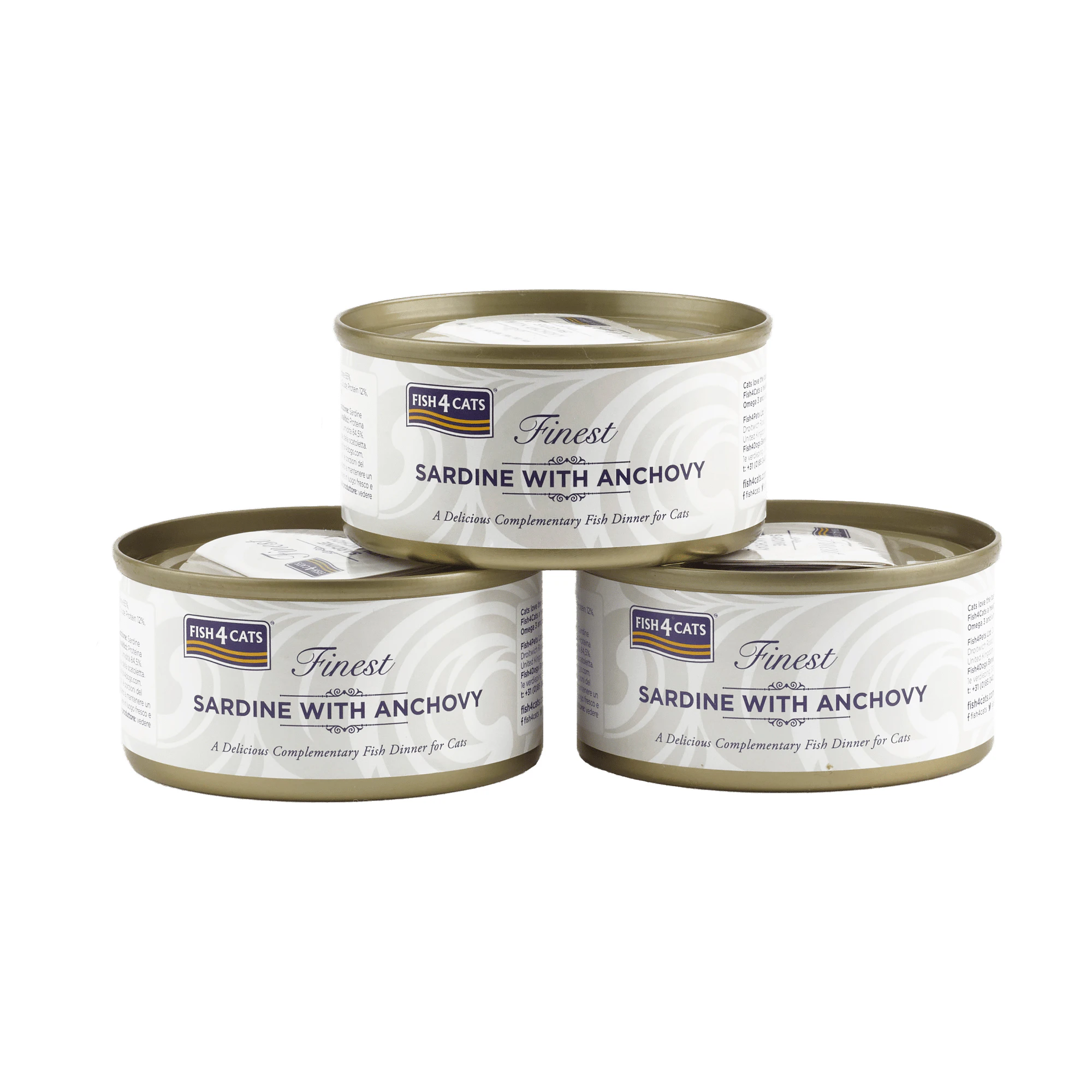 Fish4Cats Finest Adult Cat - Sardin med Ansjoser - 10 x 70 g
