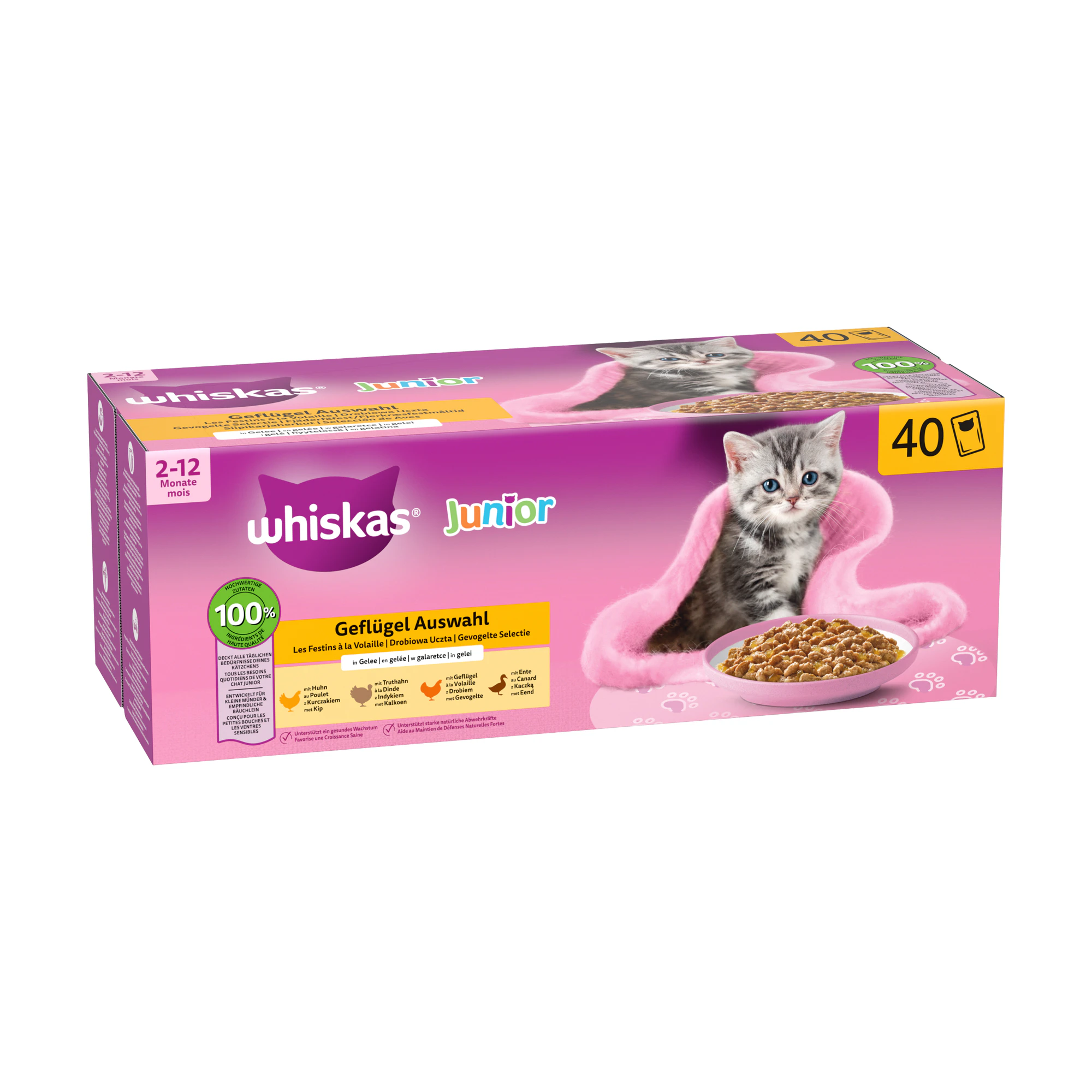 Whiskas Junior Fjerkræudvalg i gelé - Multipack
