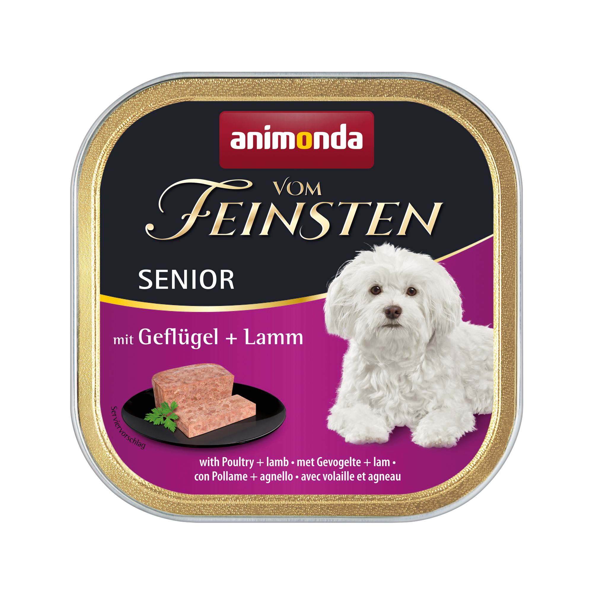 Animonda Vom Feinsten Senior Hundefutter - Schälchen - Geflügel & Lamm - 22 x 150 g