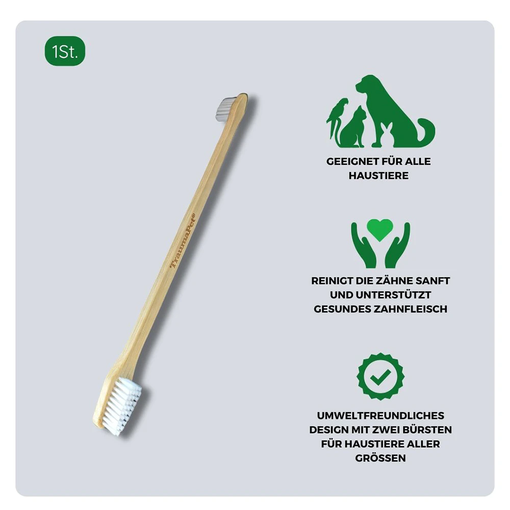 TraumaPet Bamboo Doppelseitige Zahnbürste
