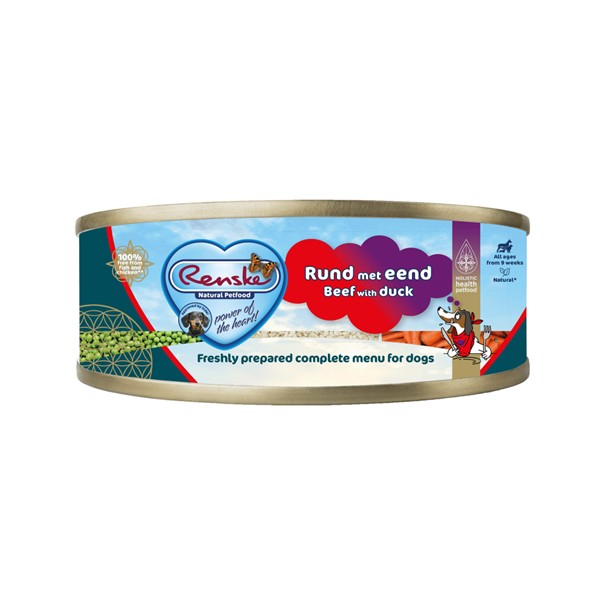Renske Aliment pour chien frais - Boîte - Bœuf et Canard - 24 x 95 g
