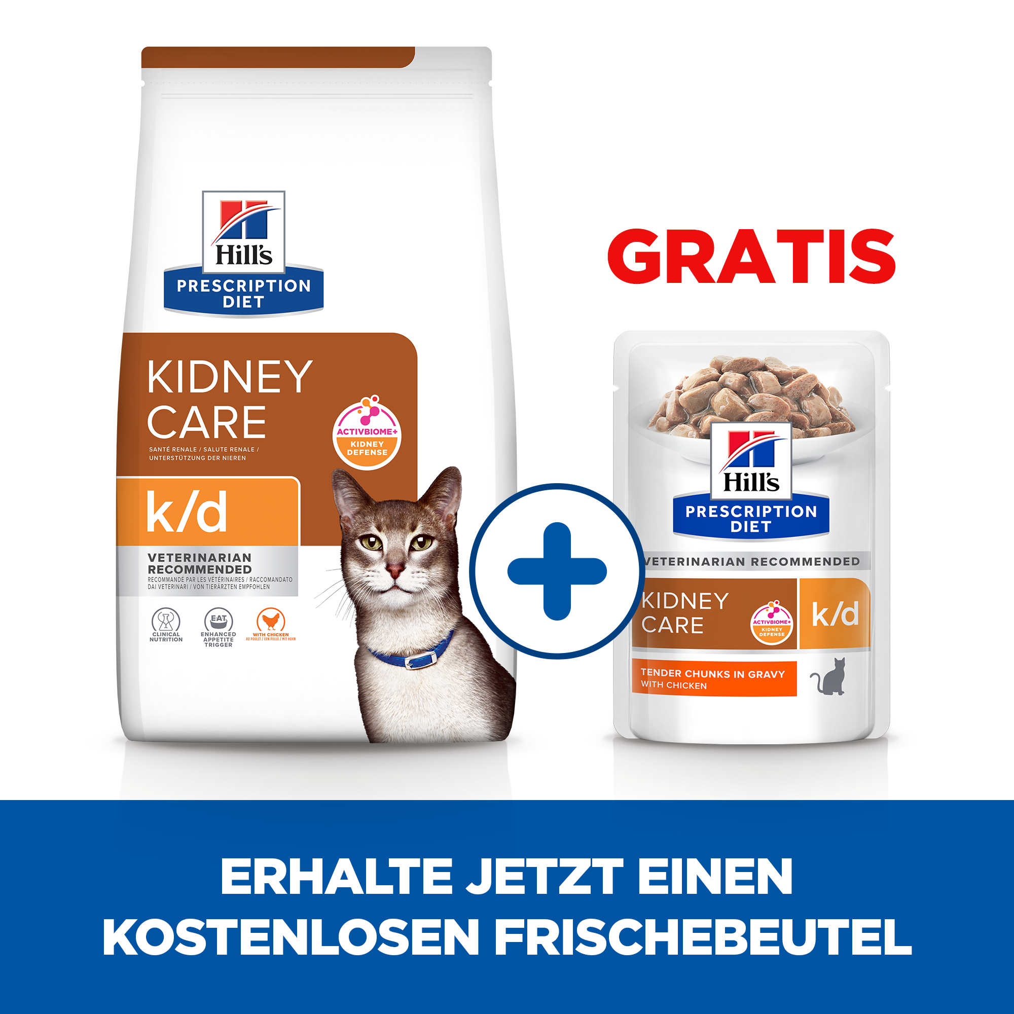 Hill's Prescription Diet k/d Kidney Care Katzenfutter - Huhn - 3 kg