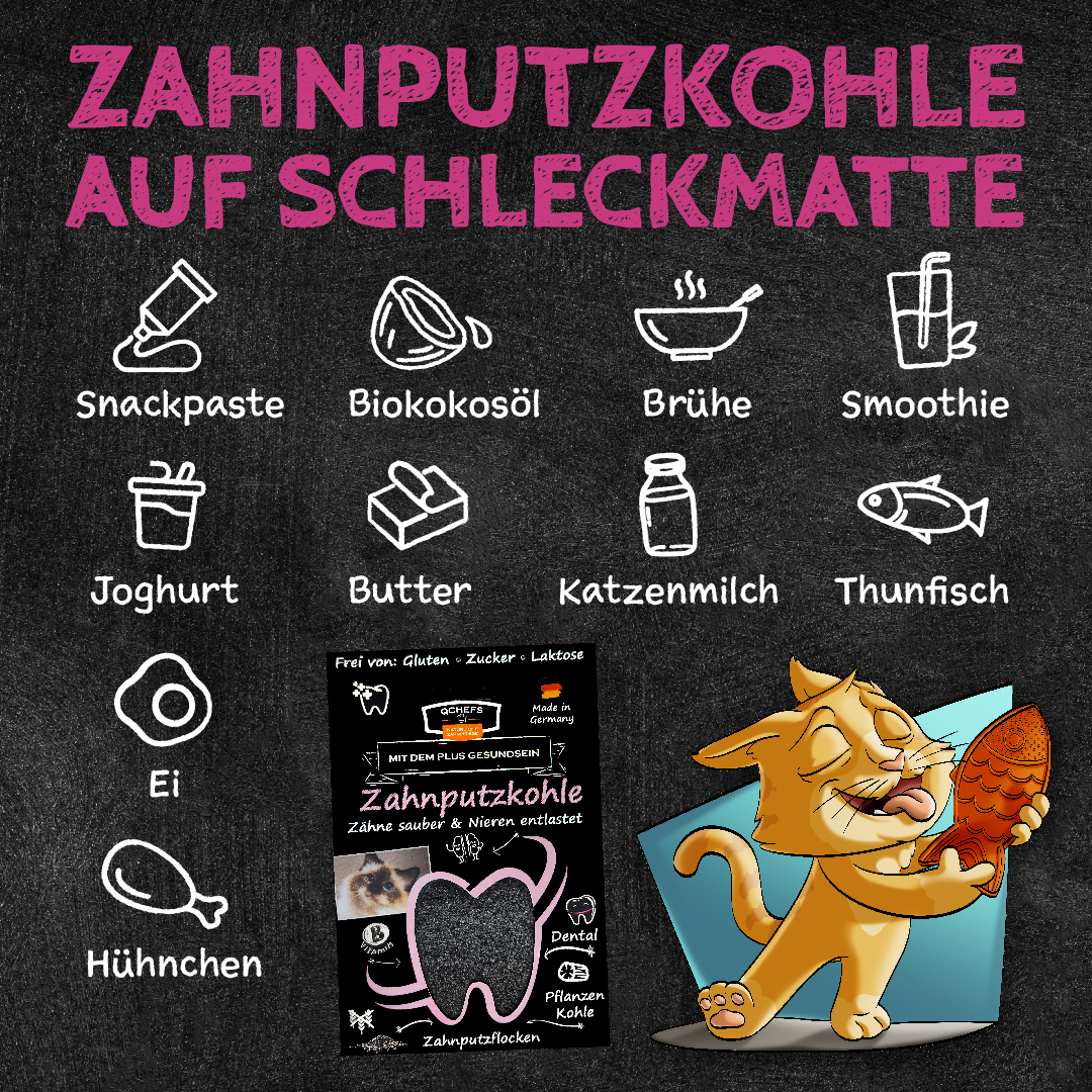 Qchefs Zahnputzkohle Katze