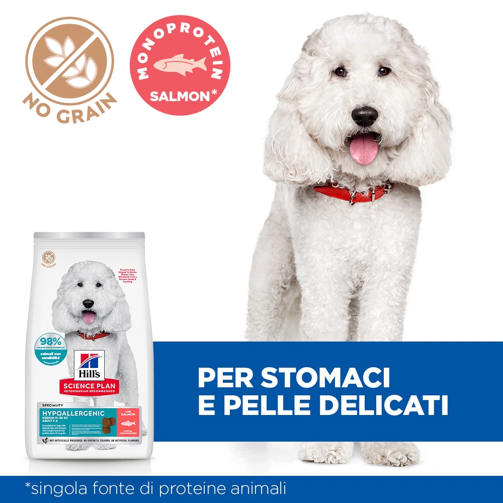 Hill's Science Plan Hypoallergenic Adult Medium Cibo per Cani - Salmone