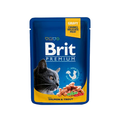 Brit Premium Cat Pouches - Adult - Salmon and trout - 24 x 100 g