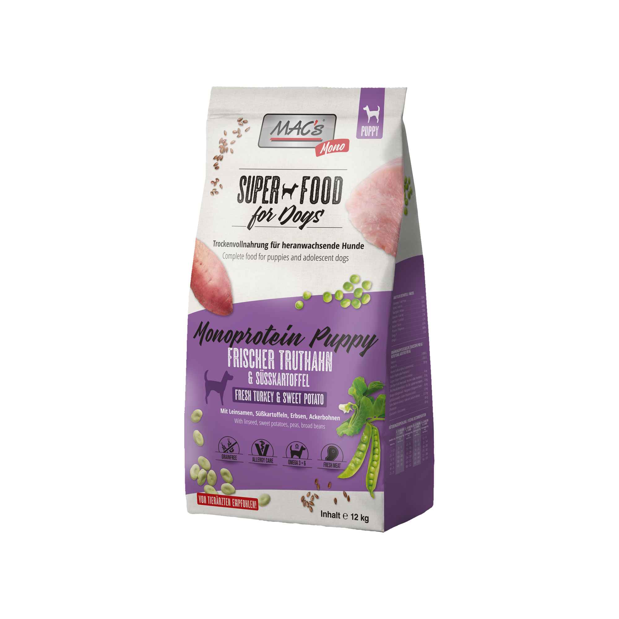 MAC's Monoprotein Puppy Dog Food - Turkey - 12kg