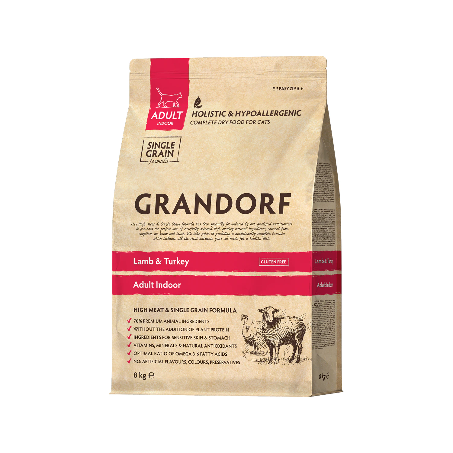 Grandorf All Breeds Adult - Indoor - Lamm & Truthahn - 8 kg