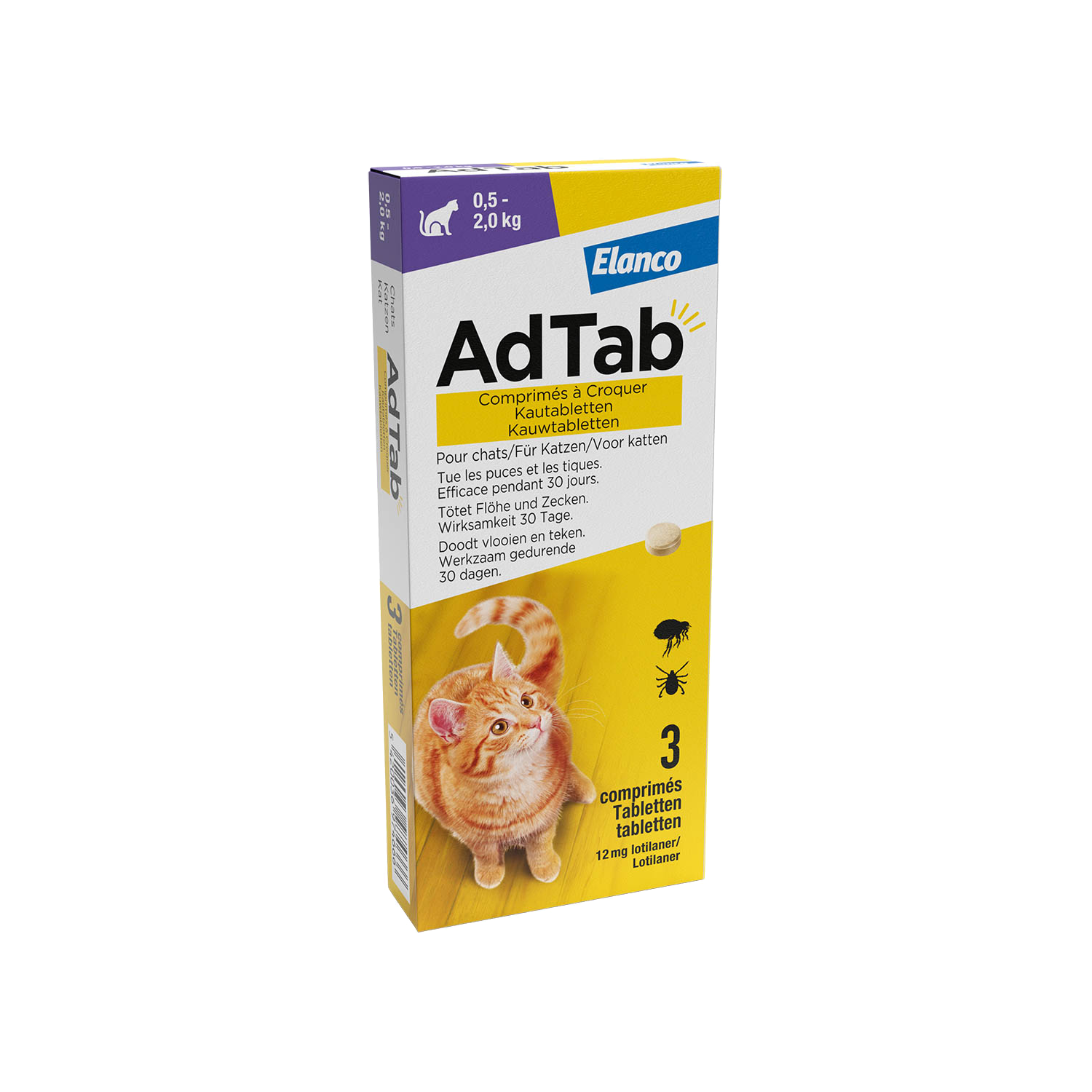 AdTab 12 mg - 0,5-2 kg - 2 x 3 tabletten 
