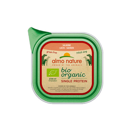 Almo Nature Bio Organic Single Protein Hundefutter - Schälchen - Lachs