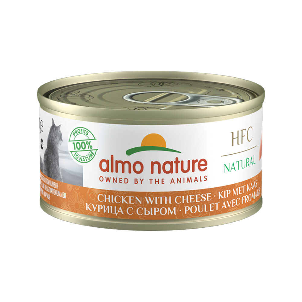 Almo Nature HFC 70 Natural Cat Food Tin Chicken and Cheese