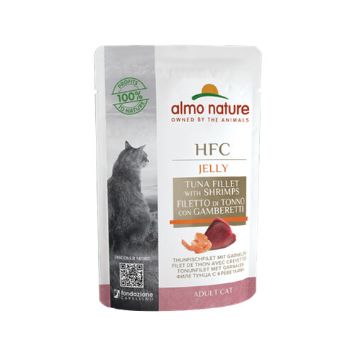 Almo Nature HFC Jelly Katzenfutter – Frischebeutel – Thunfischfilet & Garnelen – 24 x 55 g Almo Nature HFC Jelly Katzenfutter – Frischebeutel – Thunfischfilet & Garnelen – 24 x 55 g
