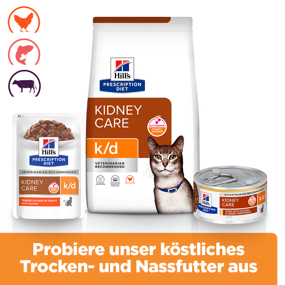 Hill's k/d Kidney Care. Prescription Diet. Feline. Mahlzeitbeutel