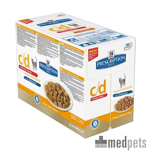 Hill's Prescription Diet c/d Urinary Stress Kattefoder - Vådfoder - Laks - 48 x 85 g