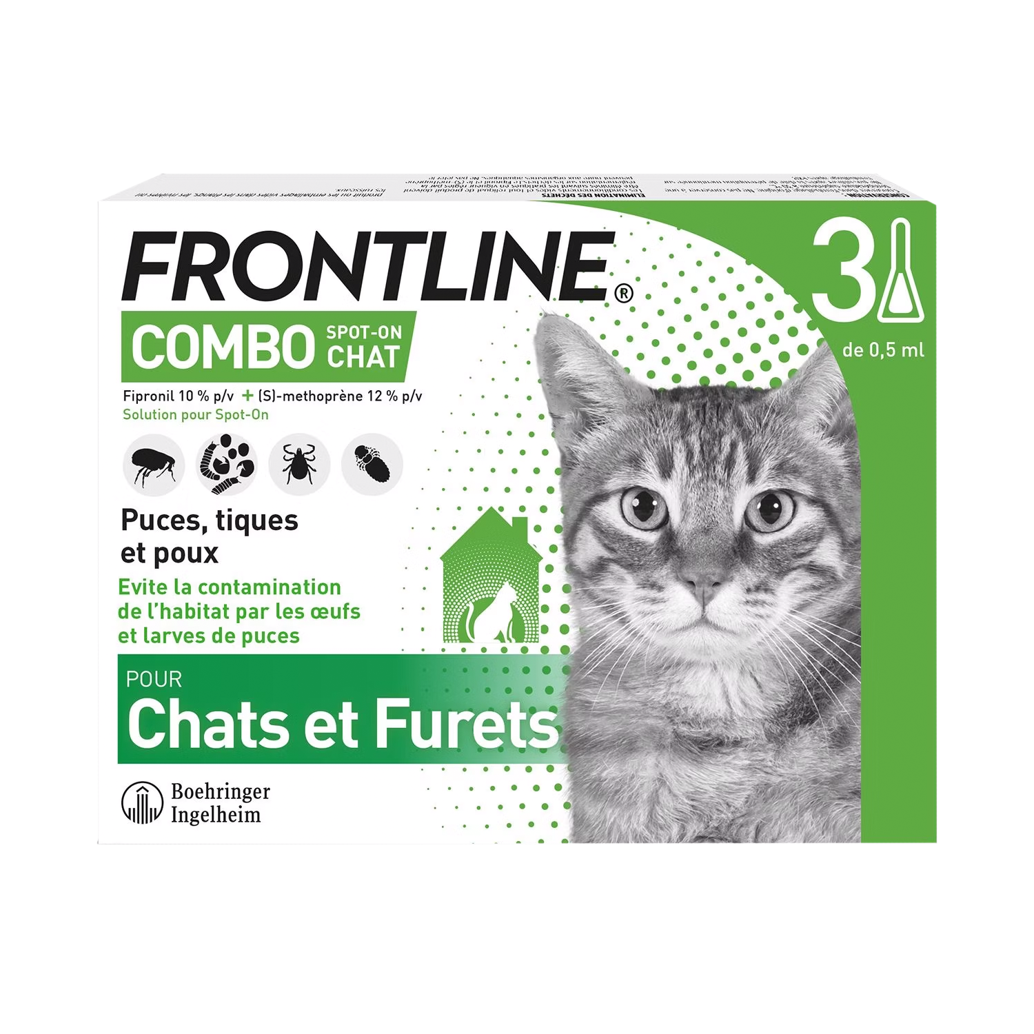 Frontline Combo - Chat - 3 pipettes