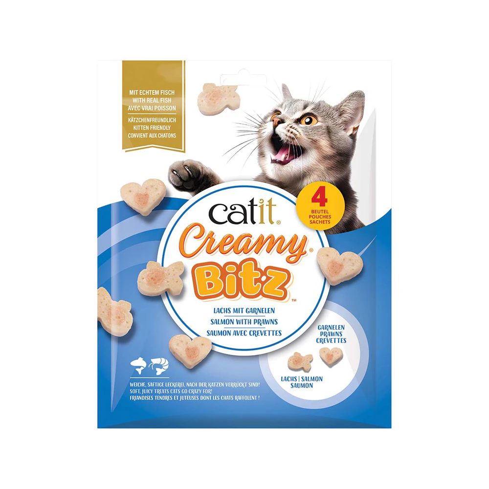 Catit Creamy Bitz - Lachs & Garnelen - 4 x 12 g