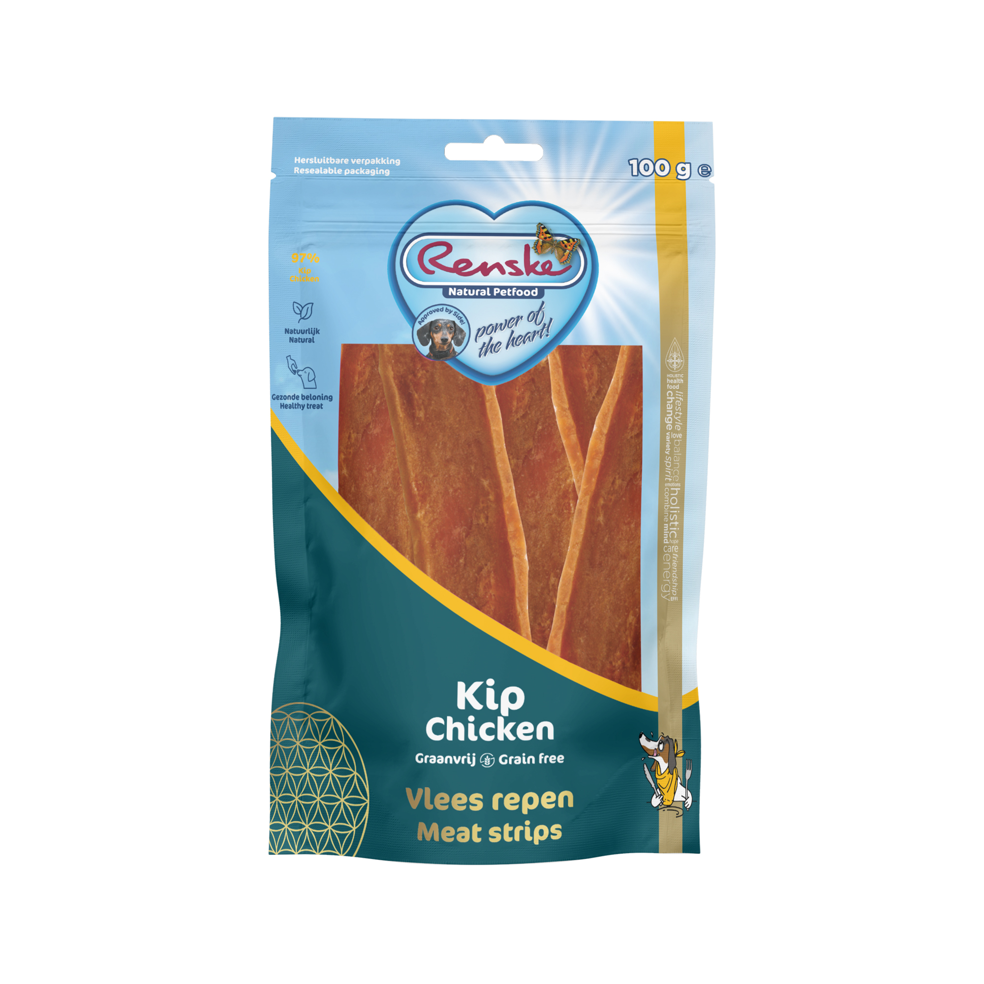 Renske Gezonde Beloning Vleesrepen - Kip - 100 g