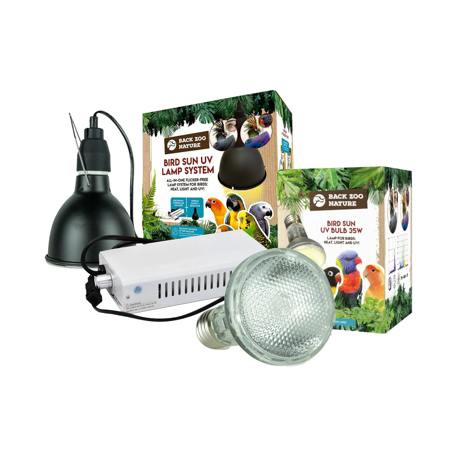Back Zoo Nature Bird Sun UV-Set - System + Lamp 35W