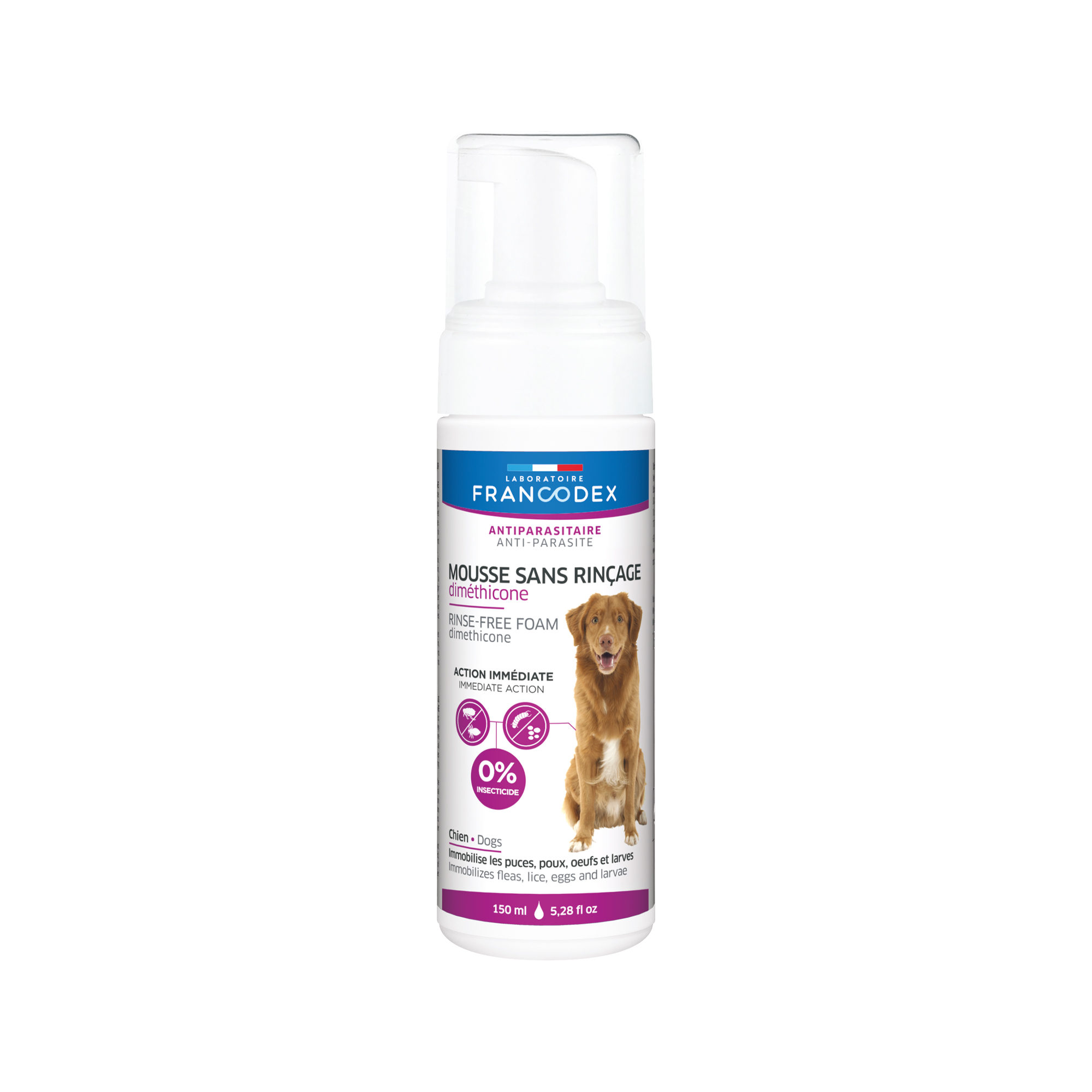 Francodex Dimethicon - Shampoing sec pour chien