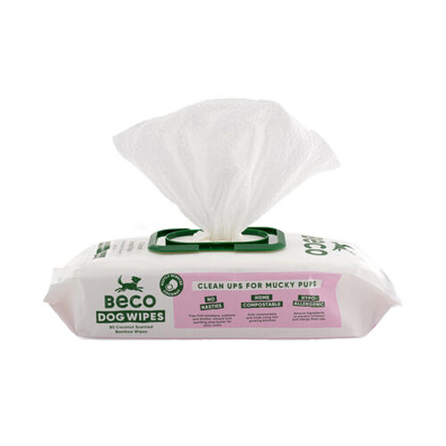 Beco Bamboo Dog Wipes - Coconut - 80 stuks