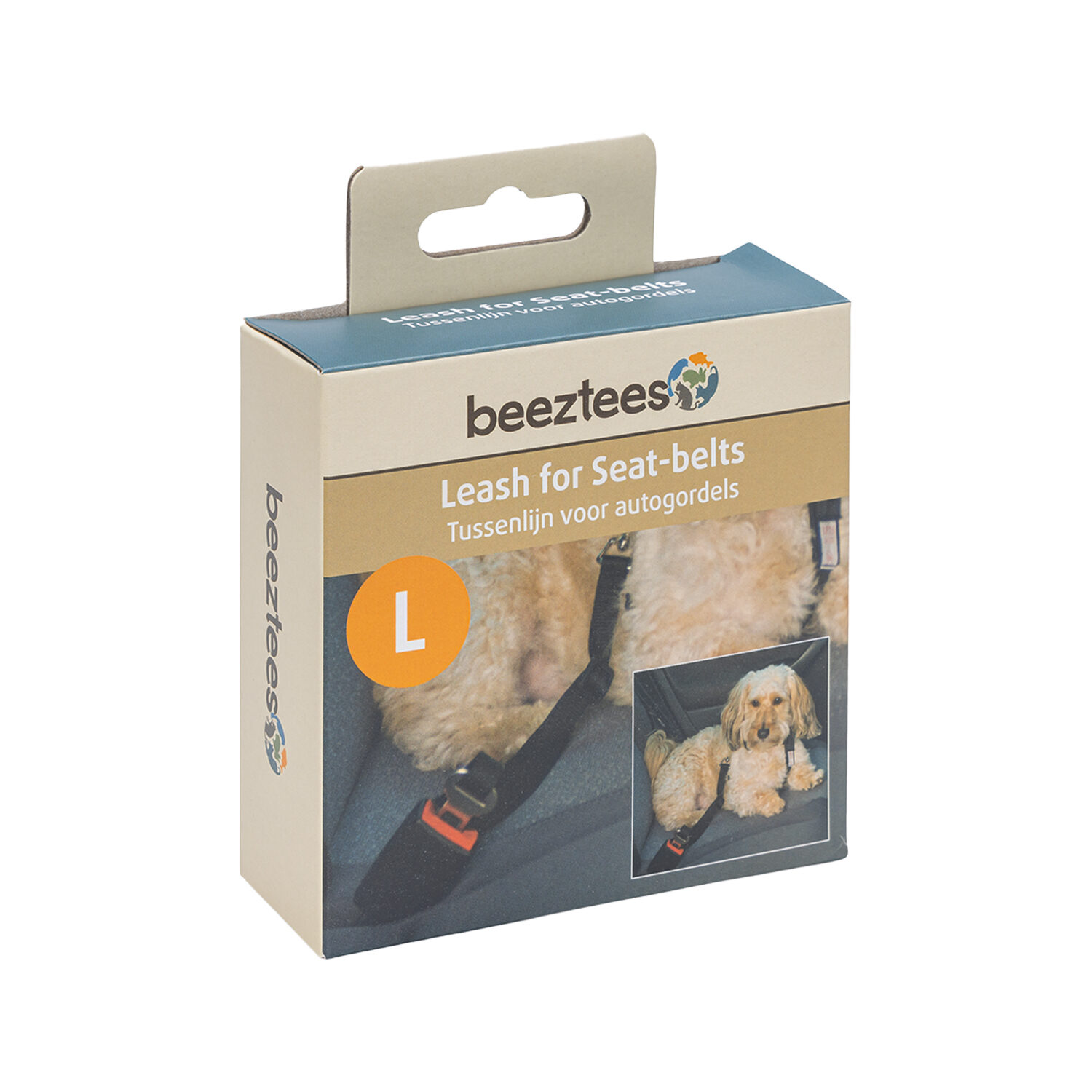 Beeztees autogordel voor een hondentuig nylon 85x2x0.3cm zwart