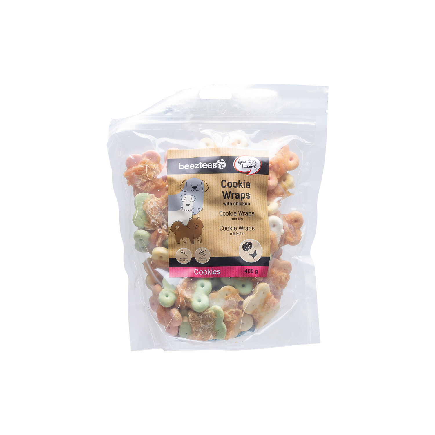 Beeztees Cookie Wraps avec Poulet - M - 400 g