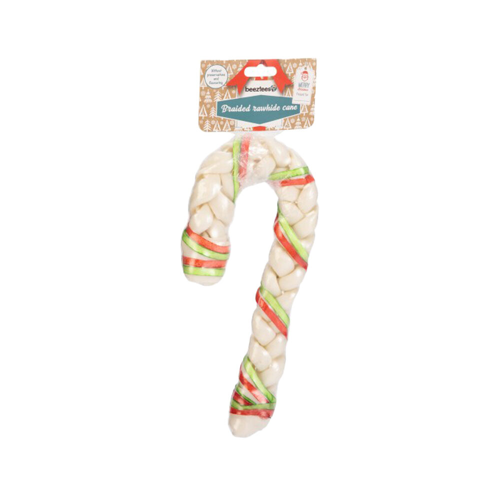 Beeztees Christmas Braided Rawhide Cane Dog Snack Order