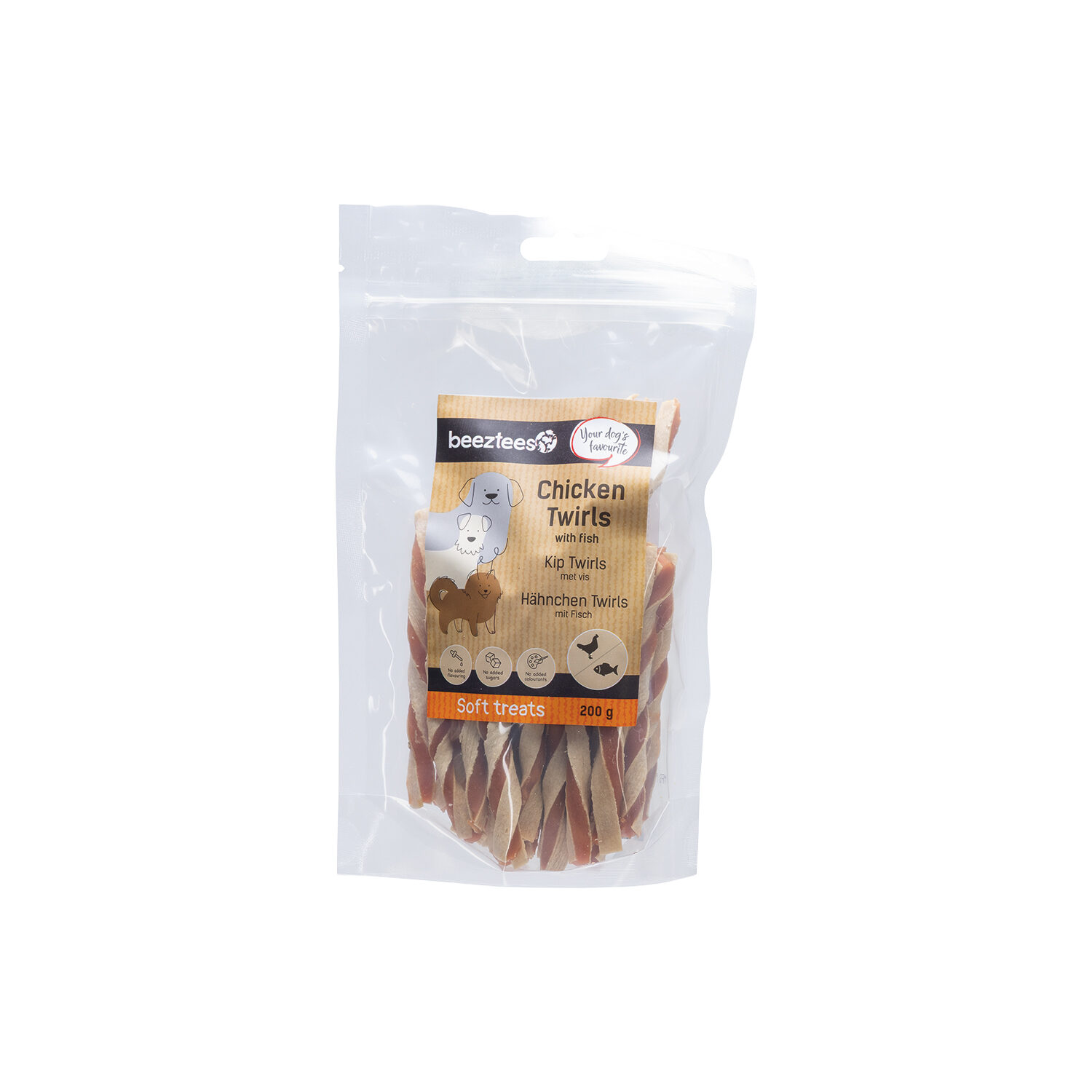 Beeztees Poulet Twirls avec Poisson - 200 g