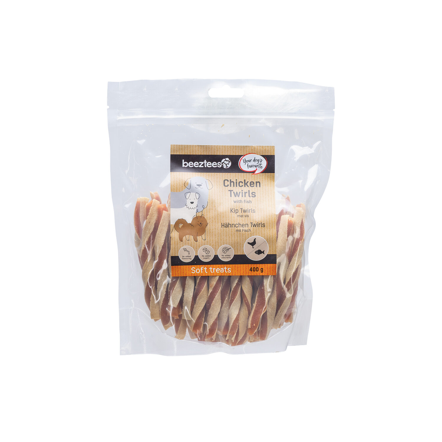 Beeztees Poulet Twirls avec Poisson - 400 g