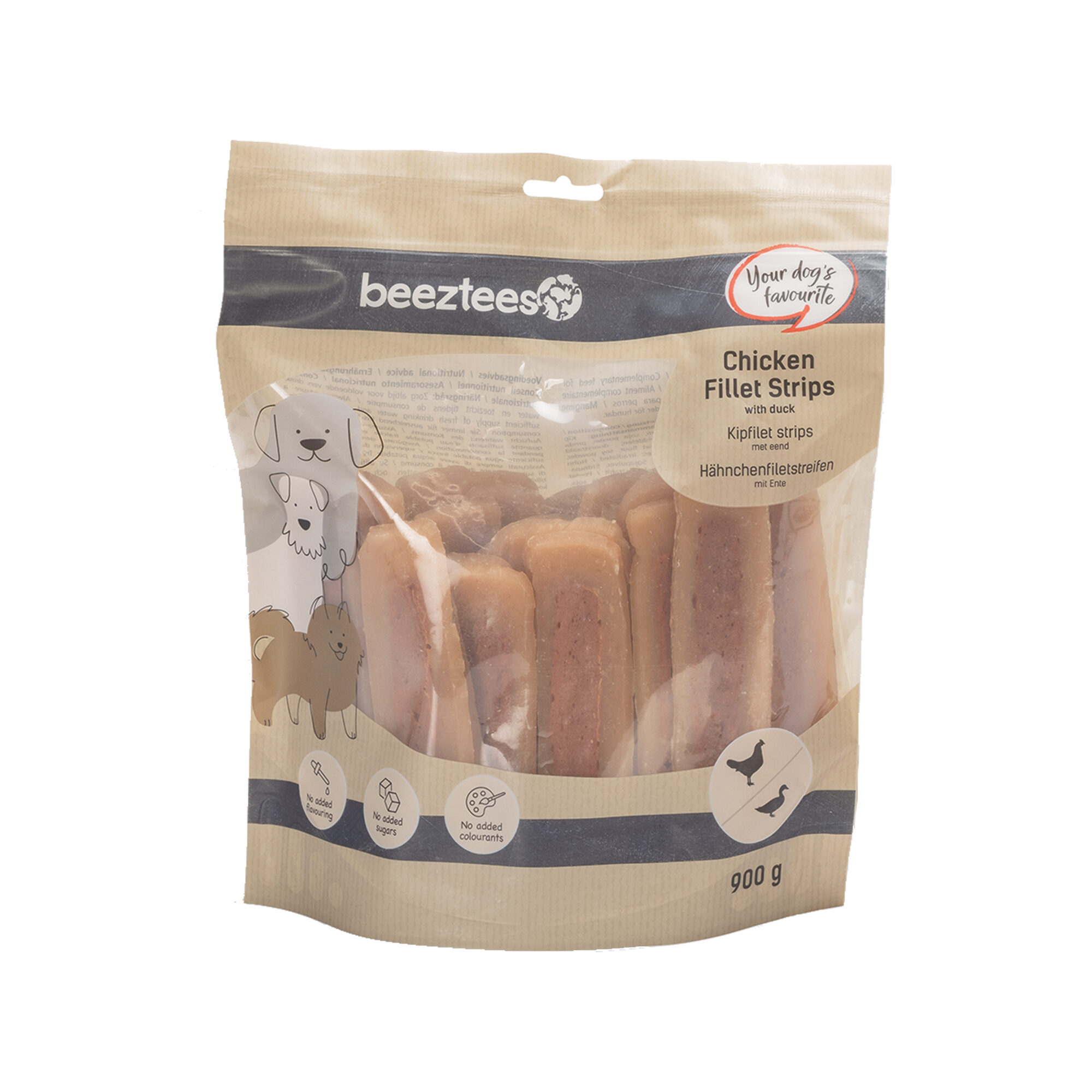 Beeztees Kipfilet Strips met Eend - 900 g