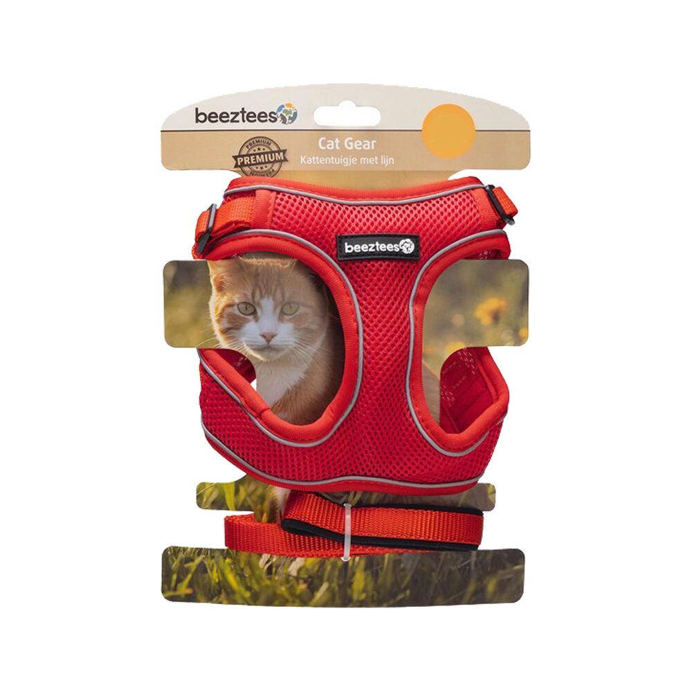 Beeztees Parinca Katzengeschirr - Rot -  S/M