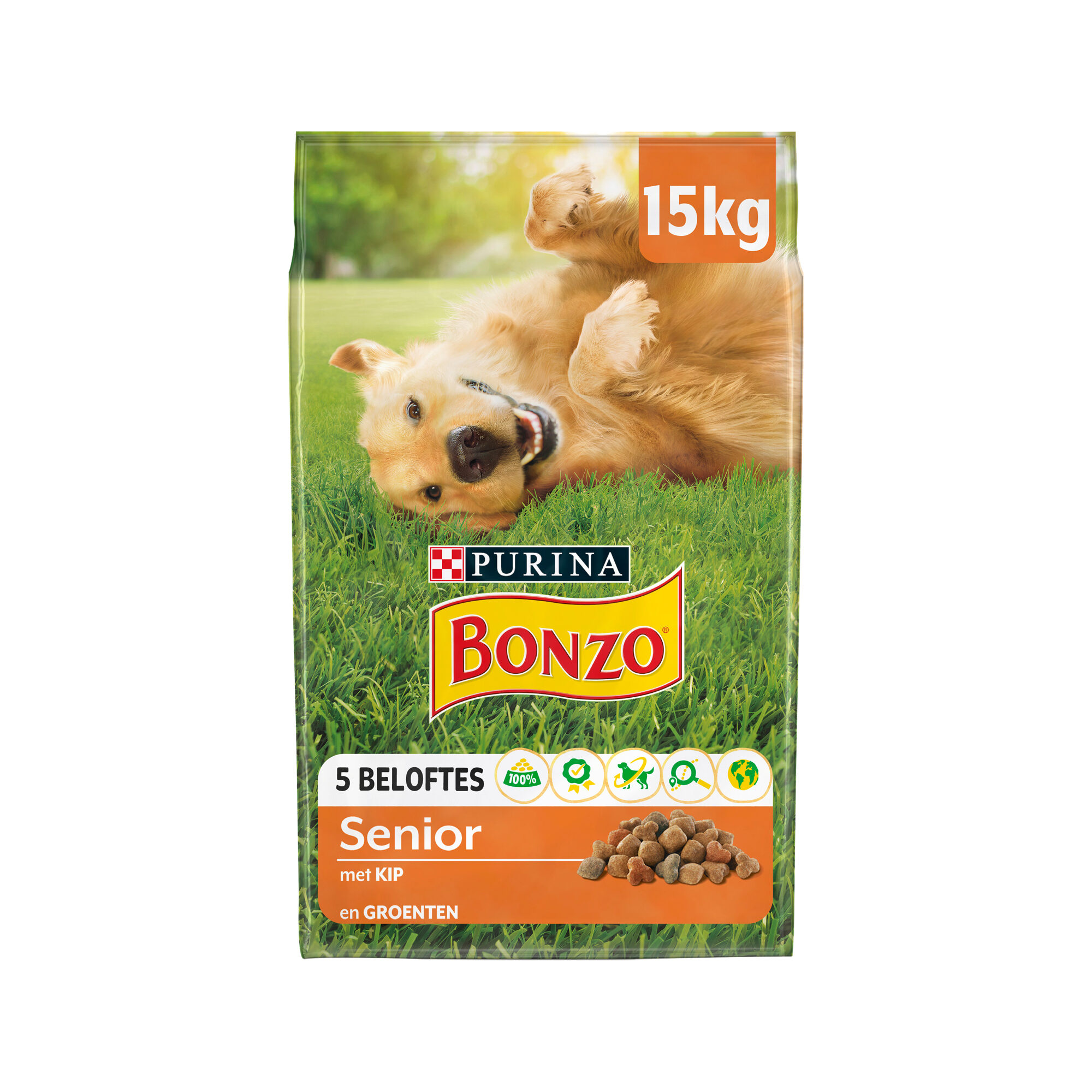 Bonzo Senior Hundefoder - Kylling - 15 kg