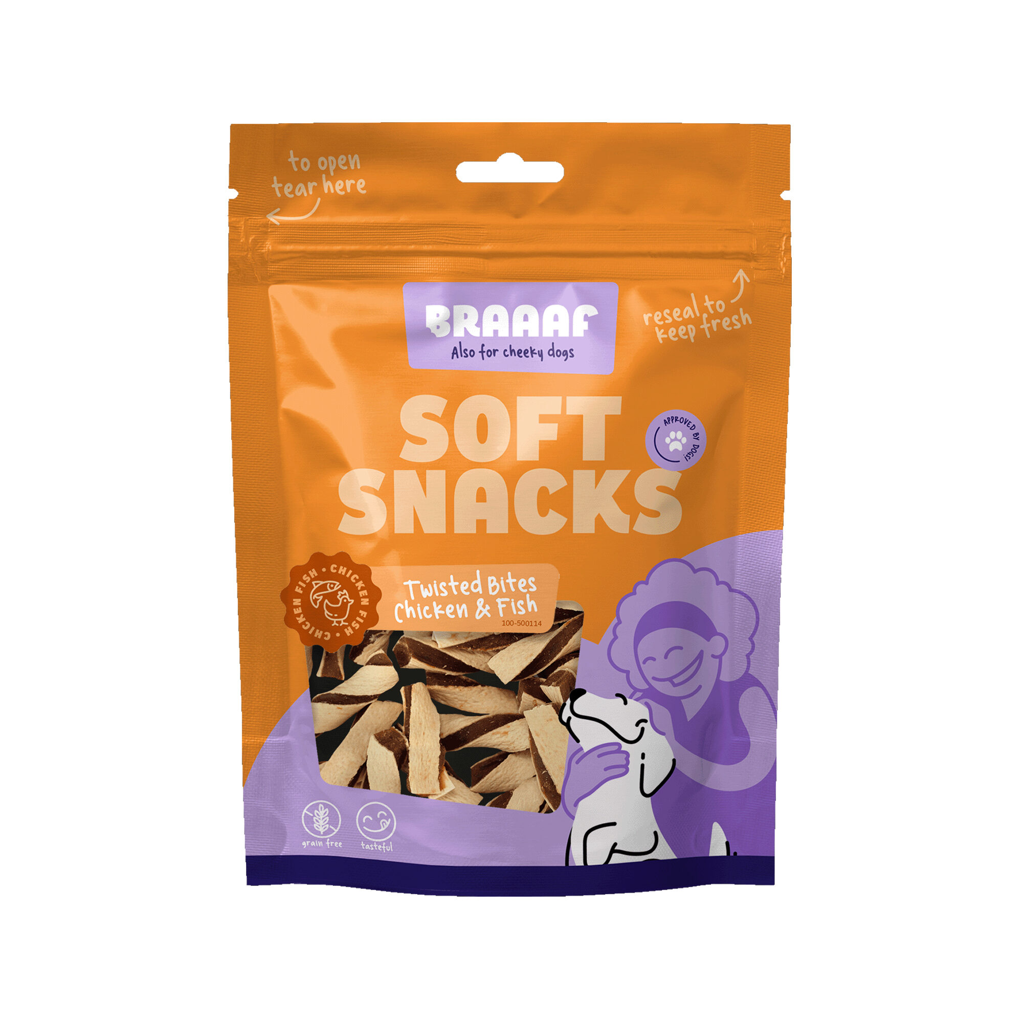 Braaaf Gedrehte Bites Mit Huhn Und Fisch - 85 G