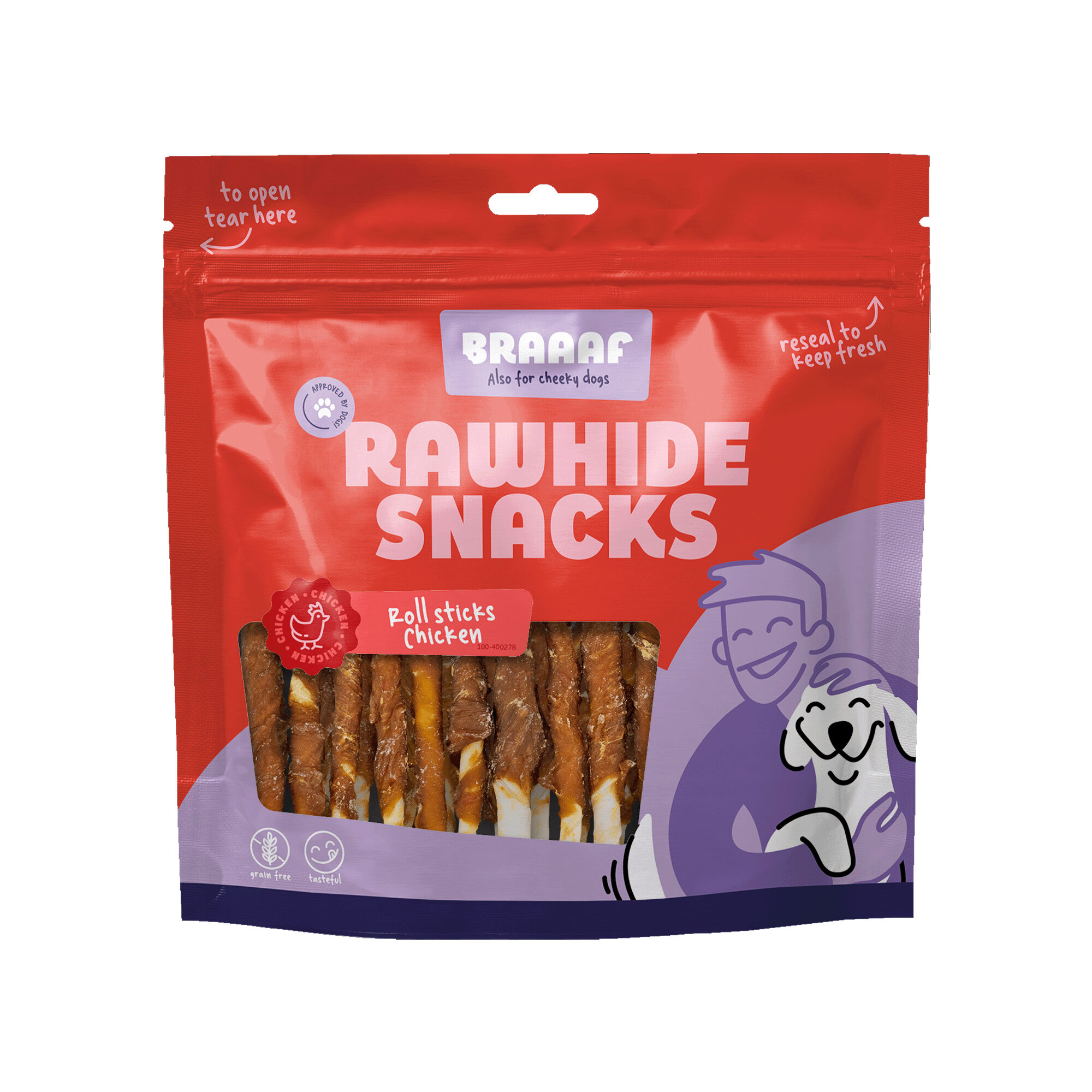 Braaaf Roll Sticks - Chicken - 300 x 12,5cm